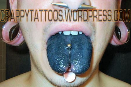 NOT ONLY DID THIS FOOL TATTOO HIS ENTIRE TONGUE BLACKBUT HE ALSO HAD TO